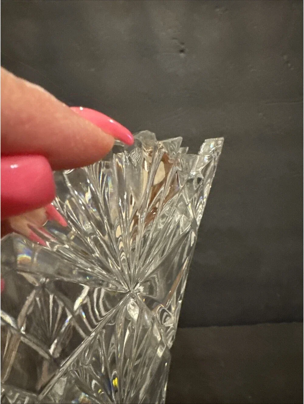 Stunning Mikasa VICEROY Flair Vase 13.75” Clear Cut Lead Crystal Czech Republic